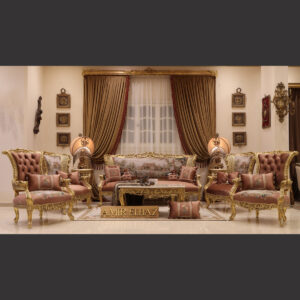 MC-105 Blush Pink Rococo Sofa Set