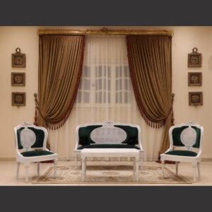 MC-108 ink Blue / White Rococo Sofa Set