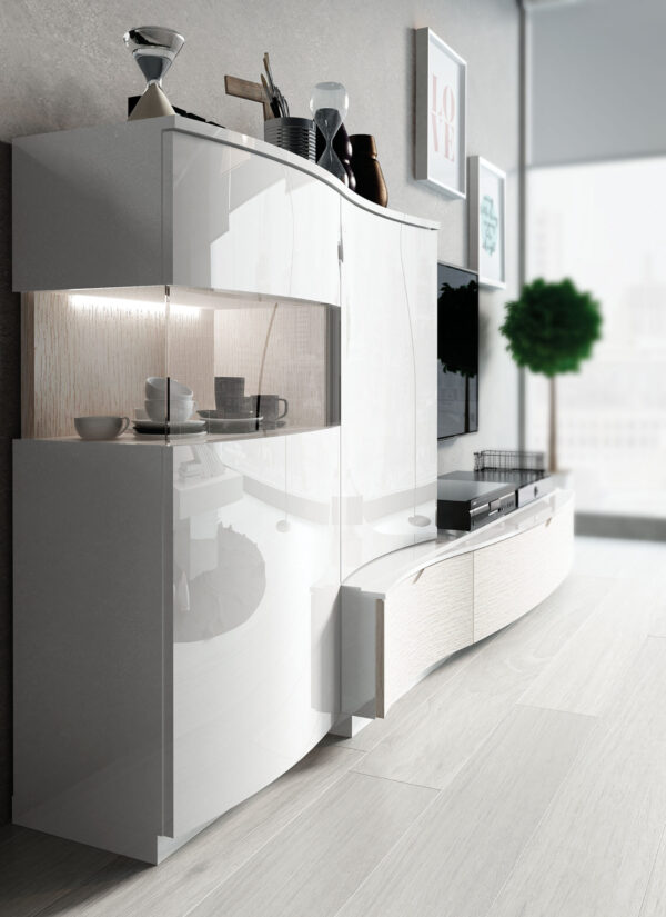 High Gloss Lacquer, Mat Cordoba Wall Unit i17835 By ESF Furniture - Image 3