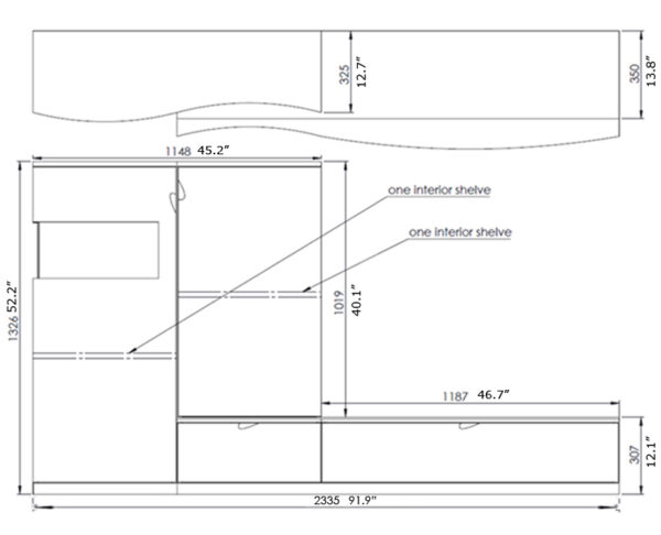 High Gloss Lacquer, Mat Cordoba Wall Unit i17835 By ESF Furniture - Image 4