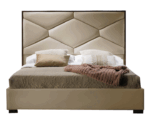 High Gloss Lacquer, Mat Martina KS Storage Bed Beige i28774 By ESF Furniture