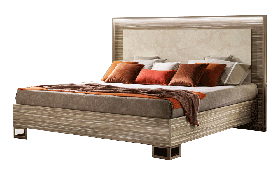 Luce King size bed w/Wooden headboard *Needs wooden slat frame*