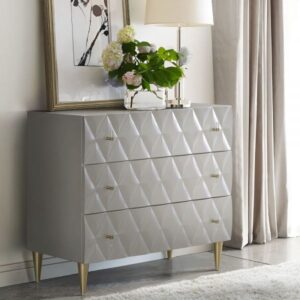 Metallic Silver & Champagne Finish Anson Console Cabinet AC02507 By ACME