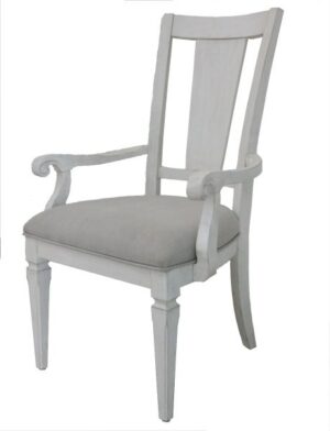 Light Gray Linen & Weathered White Finish Katia Arm Chair (Set-2) DN02488 By ACME