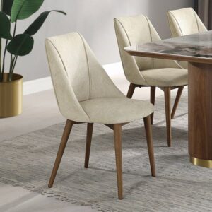 Beige Fabric & Walnut Finish Willene Side Chair DN03146 By ACME