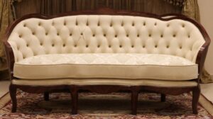 Handmade Marquetery Beige Loveseat