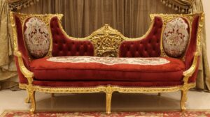 Handmade King Gold Red Sofa