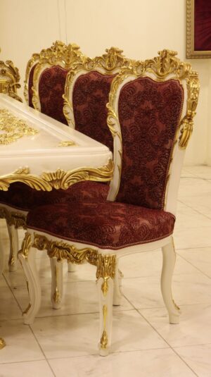 Handmade White Red Dining Side Chair