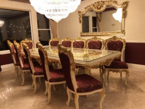Handmade White Red Buffet