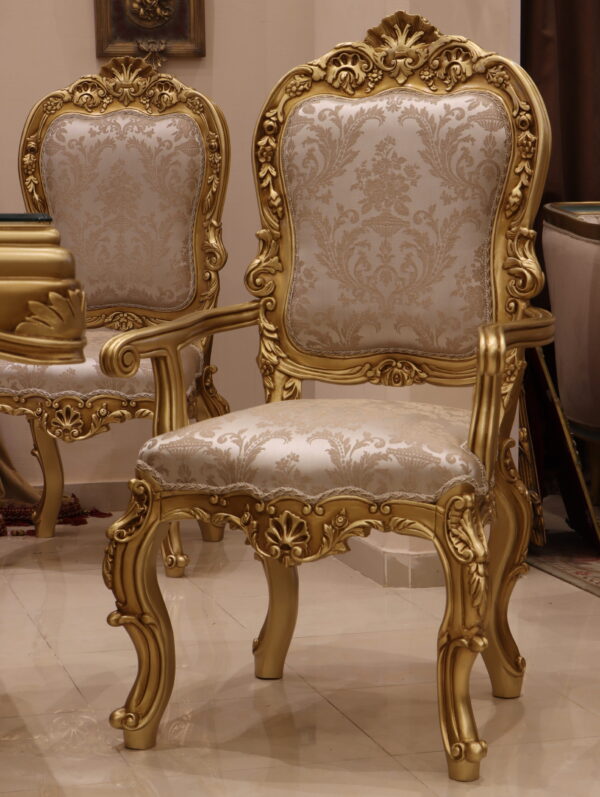 Handmade Palace Gold Arm Chair - Image 5