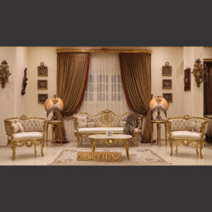 MC-120 Blonde Beige Rococo Sofa Set