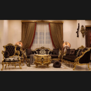 4Pcs Handmade Norco Brown Gold Sofa Set