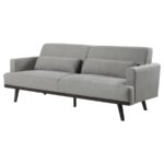 Blake Upholstered Sofa with Track Arms Sharkskin and Dark Brown 511121 by Coaster Furniture - Image 2