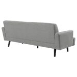 Blake Upholstered Sofa with Track Arms Sharkskin and Dark Brown 511121 by Coaster Furniture - Image 3