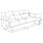 Blake Upholstered Sofa with Track Arms Sharkskin and Dark Brown 511121 by Coaster Furniture - Image 7