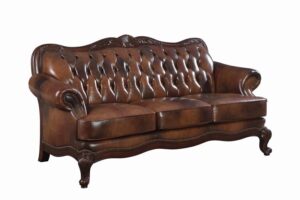 Victoria Rolled Arm Sofa Tri-tone and Brown 500681 by Coaster Furniture