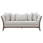 Lorraine Upholstered Sofa with Flared Arms Beige 511191 by Coaster Furniture - Image 2