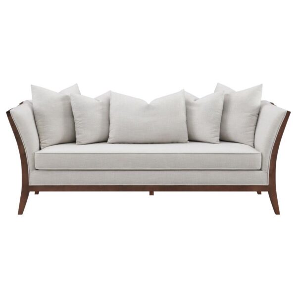 Lorraine Upholstered Sofa with Flared Arms Beige 511191 by Coaster Furniture - Image 2