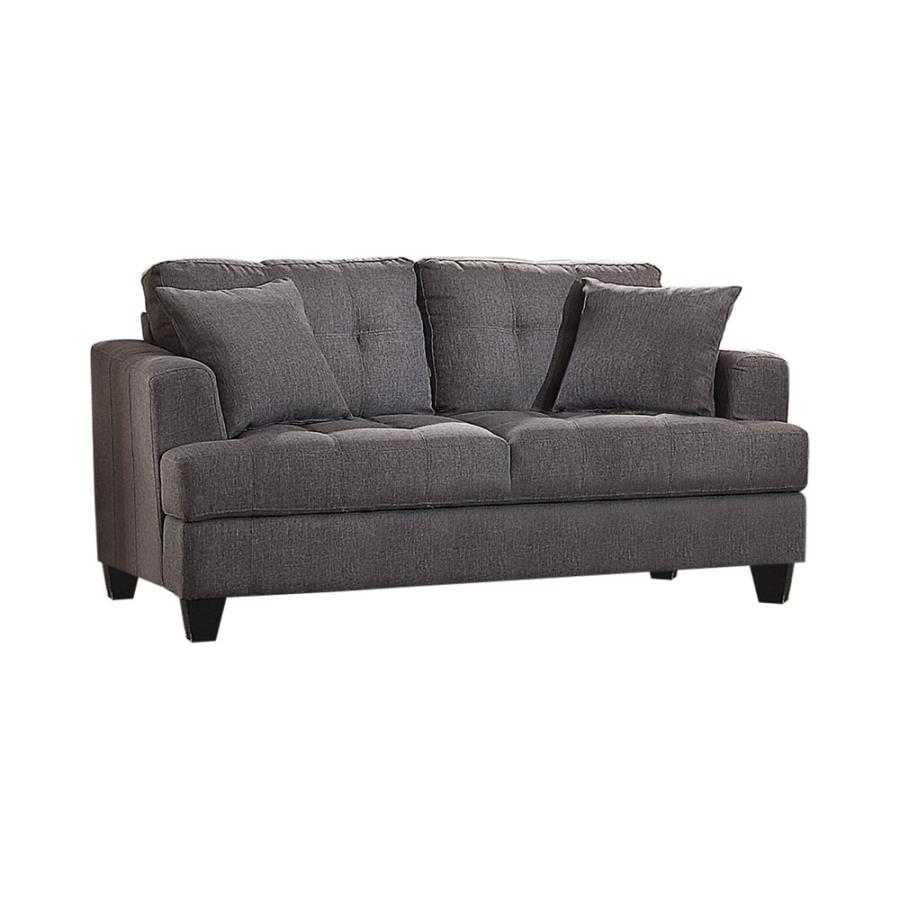 505176_1x900 Samuel Tufted Loveseat Charcoal 505176 by Coaster Furniture - Image 1