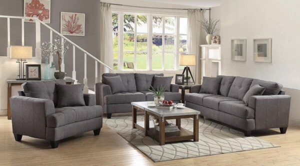 Samuel Tufted Loveseat Charcoal 505176 by Coaster Furniture - Image 2