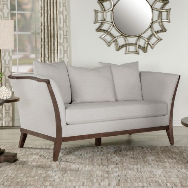 511192_01x900 Lorraine Upholstered Loveseat with Flared Arms Beige 511192 by Coaster Furniture - Image 1