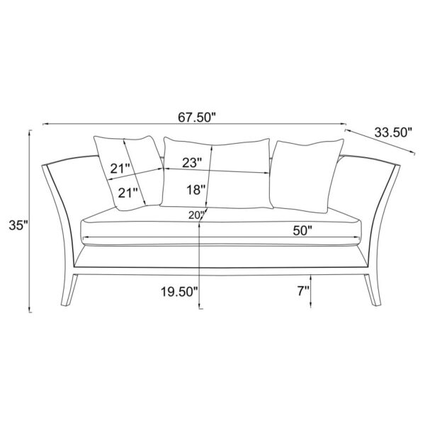 Lorraine Upholstered Loveseat with Flared Arms Beige 511192 by Coaster Furniture - Image 3