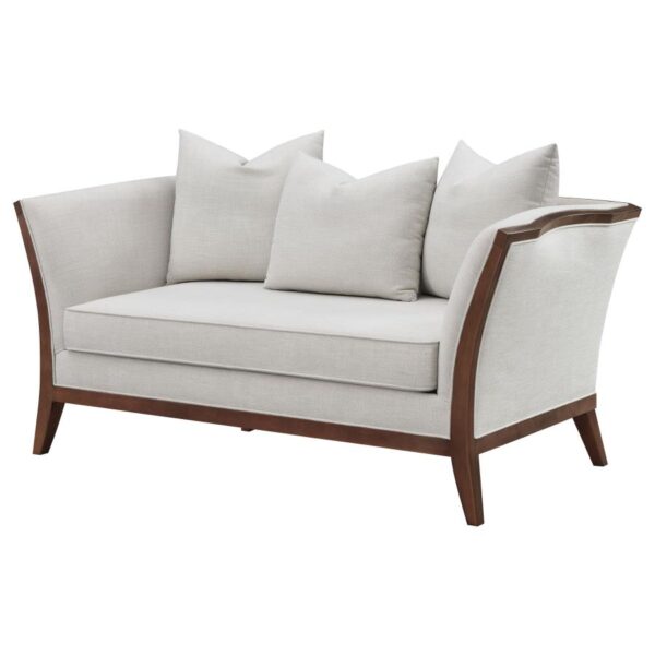 Lorraine Upholstered Loveseat with Flared Arms Beige 511192 by Coaster Furniture - Image 9