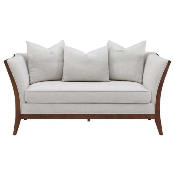 Lorraine Upholstered Loveseat with Flared Arms Beige 511192 by Coaster Furniture - Image 10