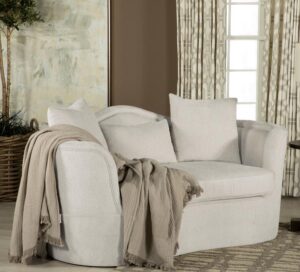 Kamilah Upholstered Loveseat with Camel Back Beige 511152 by Coaster Furniture