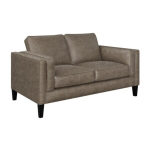 Locke Upholstered Track Arms Loveseat Vintage Brown 509192 by Coaster Furniture