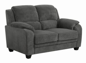 Northend Upholstered Loveseat Charcoal 506242 by Coaster Furniture