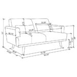 Blake Upholstered Loveseat with Track Arms Sharkskin and Dark Brown 511122 by Coaster Furniture - Image 2