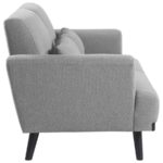 Blake Upholstered Loveseat with Track Arms Sharkskin and Dark Brown 511122 by Coaster Furniture - Image 6