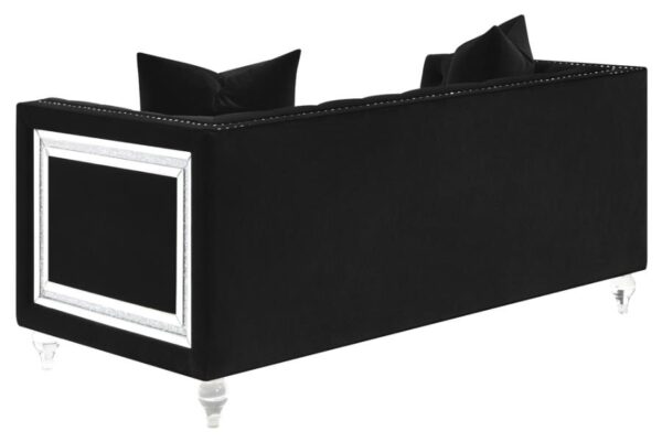 Delilah Upholstered Tufted Tuxedo Arm Loveseat Black 509362 by Coaster Furniture - Image 9