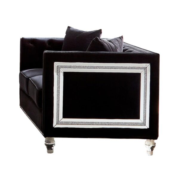 Delilah Upholstered Tufted Tuxedo Arm Loveseat Black 509362 by Coaster Furniture - Image 10