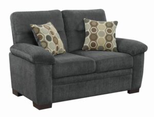 Fairbairn Upholstered Loveseat Charcoal 506585 by Coaster Furniture