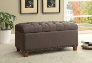 Tufted Storage Bench with Nailhead Trim Mocha 500065 by Coaster Furniture
