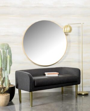 Low Back Upholstered Bench Dark Gray and Gold 905689 by Coaster Furniture