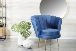 Channeled Tufted Barrel Accent Chair Blue 905547 by Coaster Furniture