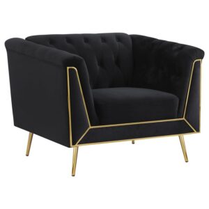 Holly Tuxedo Arm Tufted Back Chair Black 508443 by Coaster Furniture