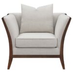 Lorraine Upholstered Chair with Flared Arms Beige 511193 by Coaster Furniture - Image 10