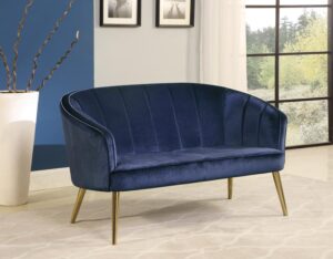 Upholstered Accent Settee Blue 903033 by Coaster Furniture