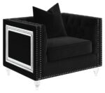 Delilah Upholstered Tufted Tuxedo Arm Chair Black 509363 by Coaster Furniture