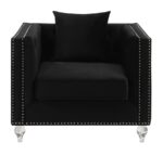 Delilah Upholstered Tufted Tuxedo Arm Chair Black 509363 by Coaster Furniture - Image 2