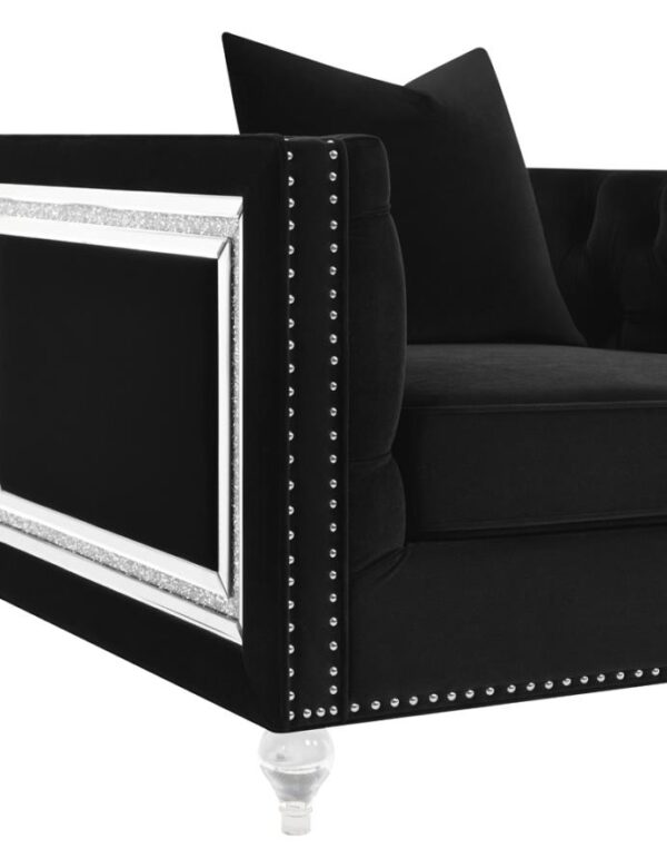 Delilah Upholstered Tufted Tuxedo Arm Chair Black 509363 by Coaster Furniture - Image 3