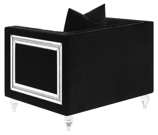 Delilah Upholstered Tufted Tuxedo Arm Chair Black 509363 by Coaster Furniture - Image 5