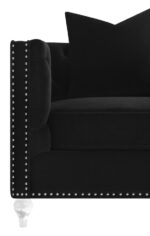 Delilah Upholstered Tufted Tuxedo Arm Chair Black 509363 by Coaster Furniture - Image 8