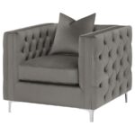 Phoebe Tufted Tuxedo Arms Chair Urban Bronze 509883 by Coaster Furniture - Image 2
