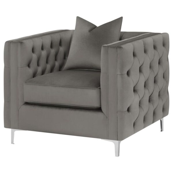 Phoebe Tufted Tuxedo Arms Chair Urban Bronze 509883 by Coaster Furniture - Image 2