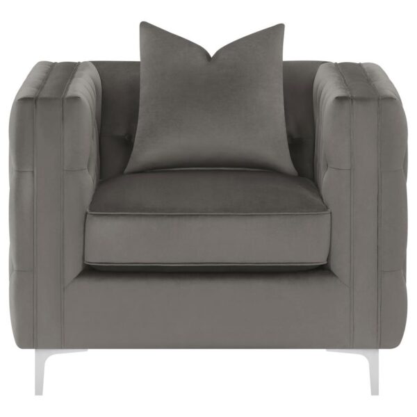 Phoebe Tufted Tuxedo Arms Chair Urban Bronze 509883 by Coaster Furniture - Image 3
